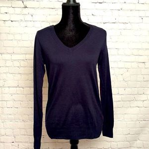 NWT The Limited V-Neck Purple and Black Sweater - Medium